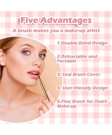 WLLHYF Professional Double Sided Retractable Lip Brush - Portable Travel Lip Makeup Applicator for Women and Girls (Gold) - Buy Online on GoSupps.com
