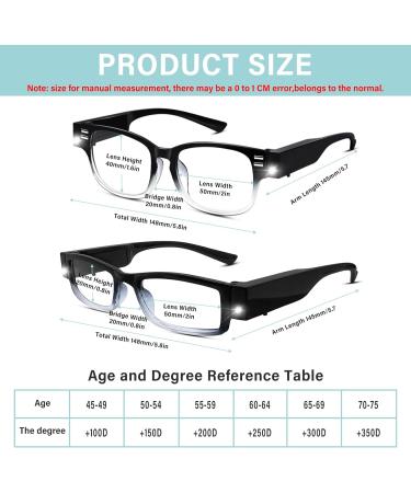 Shop Lighted Reading Glasses with Magnifier - LED Readers for Clear Vision (Unisex +150 - Buy Online on GoSupps.com