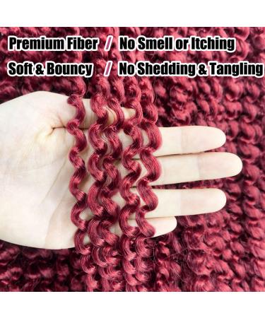 Passion Twist Hair 24 Inch 7 Packs Water Wave Crochet Hair Briads Burgundy Red Bug Color | Pre-looped Braiding Hair Synthetic Crochet Hair - 24in (Pack of 7) BUG - Buy Online on GoSupps.com