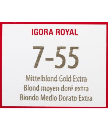 Schwarzkopf IGORA Royal 7-55 Medium Blonde Gold Extra Hair Color | 60ml | Premium Quality | International Shipping - Buy Online on GoSupps.com