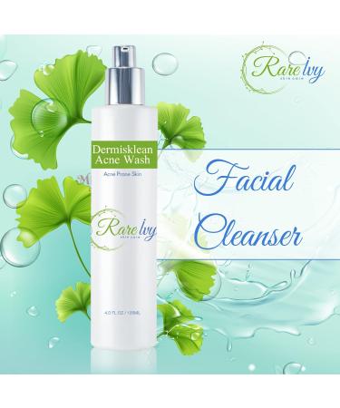 Dermisklean Acne Wash - Exfoliating Facial Cleanser with Glycolic & Salicylic Acid for Oily Blemish-Prone Skin (120 ML) - Non-Comedogenic Daily Use - Buy Online on GoSupps.com