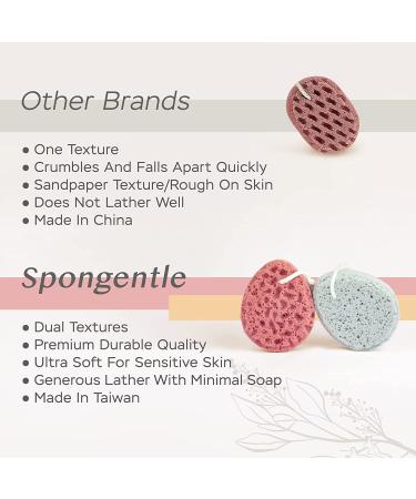 Spongentle 2-Pack Ultra Soft Body Loofah Sponge - Natural Colors, Gentle Cleansing & Deep Exfoliation for Bath & Shower - Buy Online on GoSupps.com