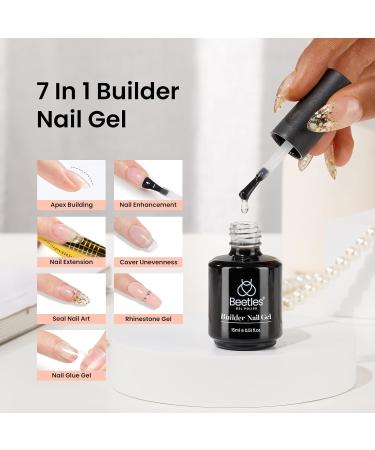Beetles Gel Polish Beetles Builder Gel 7 in 1 Nail Builder Strengthener Gel Clear Color Hard Gel Builder Extension Nail Gel for Holiday Nail Art Design Gift for Girls - Buy Online on GoSupps.com
