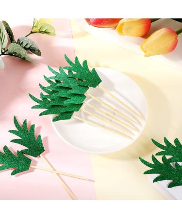 48 Pieces Pineapple Cupcake Toppers Glitter Cake Picks Donut Decor Topper for Summer Hawaii Party - Buy Online on GoSupps.com