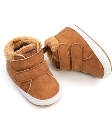 RVROVIC Baby Anti-Slip Sneakers Soft Ankle Boots | Toddler First Walkers | Newborn Crib Shoes 0-6 Months | Brown - Buy Online on GoSupps.com