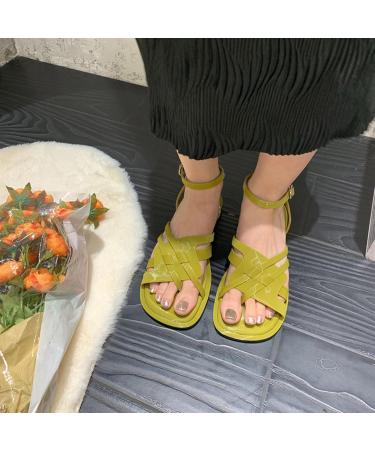 Shop XTZYGLFD Women's Summer Sandals - Casual Hollow Belt Buckle Roman Shoes Green Toe Separator Sandals Size 5 UK - Buy Online on GoSupps.com