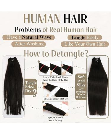 Full Shine 18 Inch Dark Brown Weft Hair Extensions - 105g Human Hair Bundle (Color 2) - Sew-in Weave for Women - Buy Online on GoSupps.com