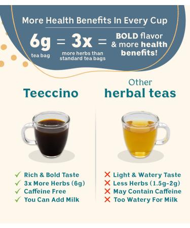 Teeccino Organic Macadamia Nut Herbal Tea - Caffeine Free Prebiotic, 10 Bags - Buy Online on GoSupps.com