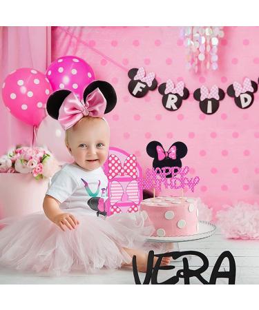 Glitter Bow Mouse Cake Topper for Girl's Birthday Party - Cupcake Picks for Baby Shower Decorations - Buy Online on GoSupps.com