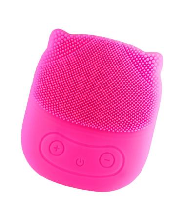 Facial Scrubber | Penguin Shape Vibrating Face Brush - Rechargeable Wash Brush for Deep Cleaning Skin Waterproof Skin Care Face Brushes Red