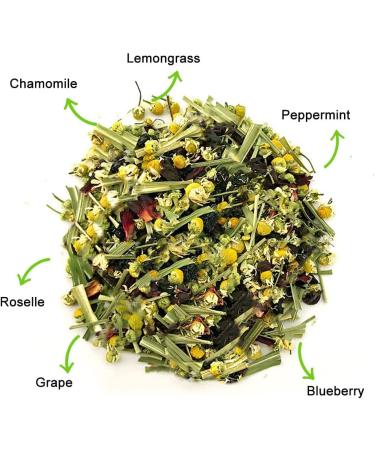 Plant Gift Peppermint Chamomile Refreshing Tea and Chamomile Lemongrass Peppermint Roselle Grape Blueberry 100% Natural Health tea Herbal Tea Loose Leaf NATURAL 70G / 2.5oz - Buy Online on GoSupps.com