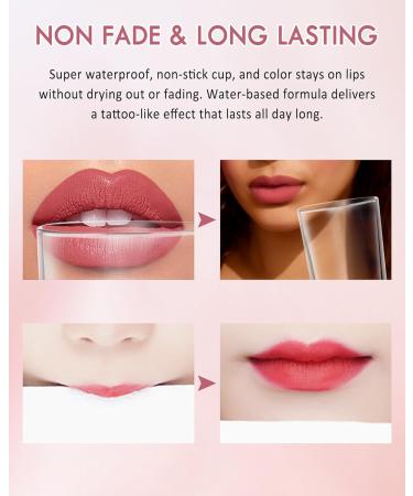 Lestpola Liquid Lipstick Matte Dark Red Long Lasting Waterproof 24 Hour Lipstick Makeup for Lips Gift for Women 01 01Dark Red - Buy Online on GoSupps.com