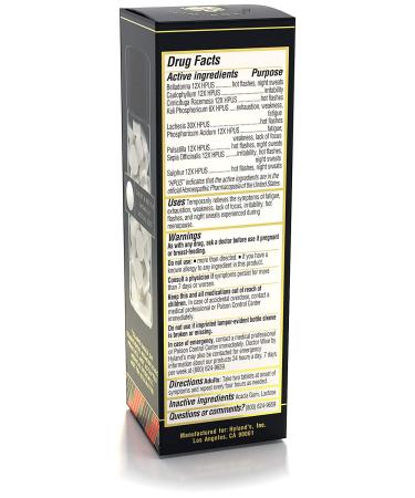Hyland's Naturals Menopause Relief Tablets for Fatigue, Hot Flashes & Night Sweats | Doctor Wise Energy Blend | 68 Quick-Dissolve Homeopathic Tablets - Buy Online on GoSupps.com