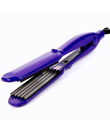 Ceramic Crimper Iron for Volumizing Fluffy Hairstyle, Corrugation Crimper Hair Iron, Anti Static Ceramic Hair Crimping Iron Adjust Temperature (Purple)
