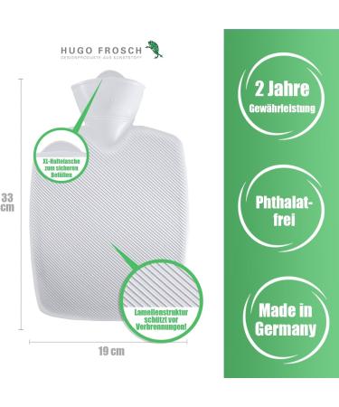 Buy Hugo Frosch Classic Half Lamella Hot Water Bottle 1.8L in Hugo Blue - Perfect for Comfort & Warmth | International Shipping Available - Buy Online on GoSupps.com