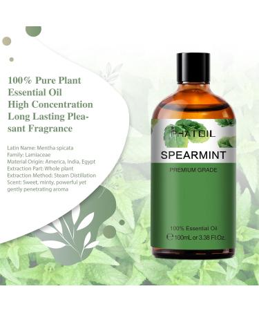 Premium Grade 100ML PHATOIL Spearmint Essential Oil for Aromatherapy and Diffuser - Pure Spearmint Oil for Humidifier and Candle Making - Buy Online on GoSupps.com