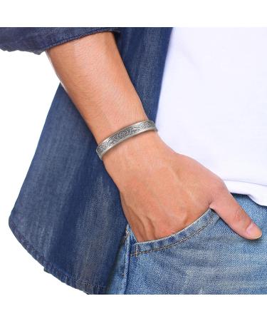 Stylish Copper Bracelets for Men & Women | Adjustable Vintage Silver with Magnets | Perfect Mother's Day Gift - Buy Online on GoSupps.com