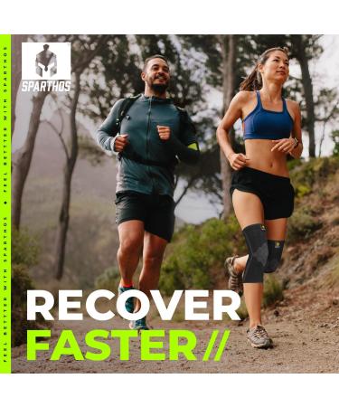 Sparthos Knee Compression Sleeves (Pair) - Joint Protection & Support for Running, Sports, Pain Relief - Breathable & Anti-Slip Knee Brace for Men & Women - Midnight Black, Large - Buy Online on GoSupps.com