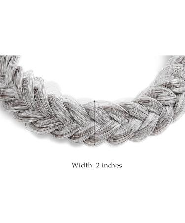 TOECWEGR Extensions Headband Hair Band Braided Classic Chunky Wide Plaited Wedding Fluffy Braids Wig Women Girl Beauty Accessory (Silver) - Buy Online on GoSupps.com