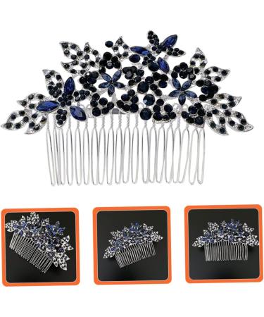 PLAFOPE Dark Blue Hair Comb Bride Hair Comb Wedding Hair Accessories for Brides Bride Headpieces for Wedding Bridal Headdress Headdresses for Women Floral Hair Comb Wedding Hair Comb - Buy Online on GoSupps.com
