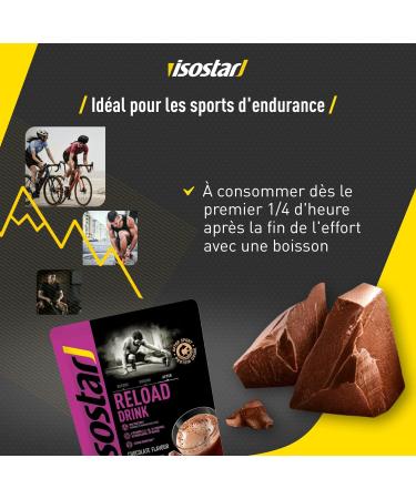 Isostar Reload Drink Chocolate - Protein Recovery Drink Powder - After Sport - Source of Carbohydrates Calcium Magnesium Vitamins - 1 Resealable Sachet 450 g - Buy Online on GoSupps.com