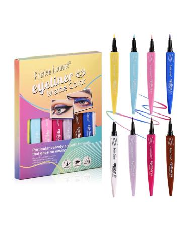 Colorful Eyeliner Set | Colorful Eye Liner | Long Lasting 8 Colors Eye Liner for Ladies Teens Girls. Halloween Spring and Festival Makeup Frifer