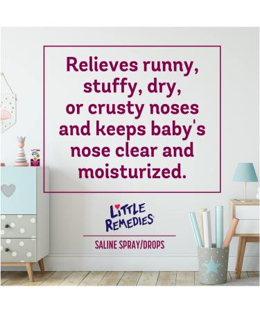 Little Remedies Saline Spray/Drops 0.5oz - Gentle Mucus Relief for Easy Breathing | Newborn Safe | Pack of 1 - Buy Online on GoSupps.com