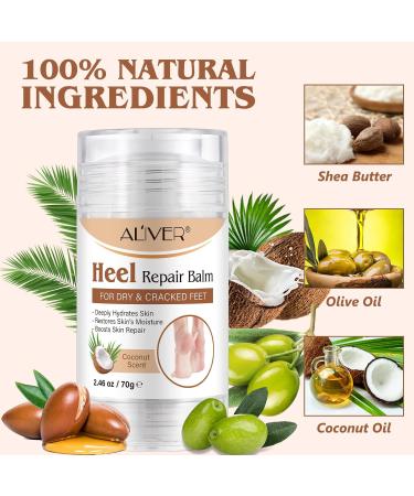 Cracked Heel Repair Cream Heel Balm Foot Cream for Cracked Heels and Dry Skin Calluses Feet Cracked Heel Repair Balm Hydrates and Softens Dry Feet 70G (Coconuts) - Buy Online on GoSupps.com