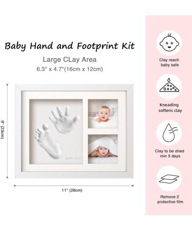 Baby Hand and Footprint Kit Picture Frame Clay Set | Newborn Girls & Boys Photo Frame | Keepsake Baby Shower Gift for New Parents - Buy Online on GoSupps.com