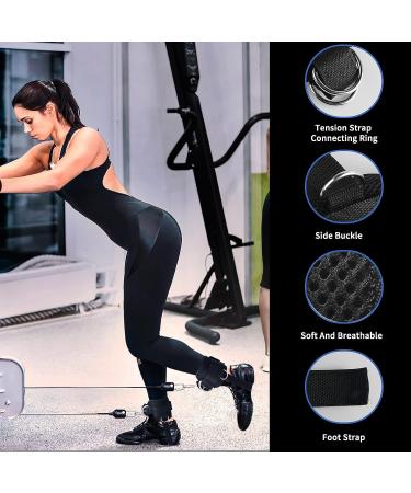 LUXJOY Ankle Straps for Cable Machine | Adjustable Comfort Fit | Leg Workout Strap for Men and Women | Black (Pair) - Buy Online on GoSupps.com