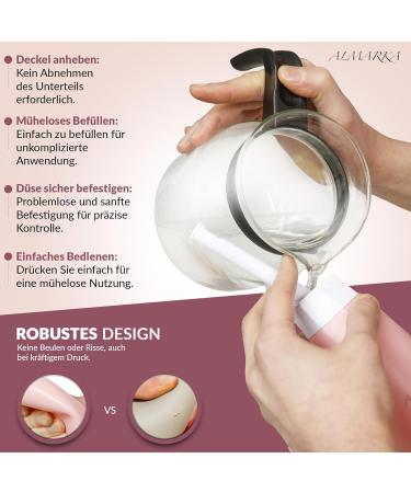 Almarka Po Intimate Shower Bidet - 400ml Travel Bidet with 2 Nozzles & Bag - Easy to Use Strong Water Pressure - Pink - Buy Online on GoSupps.com