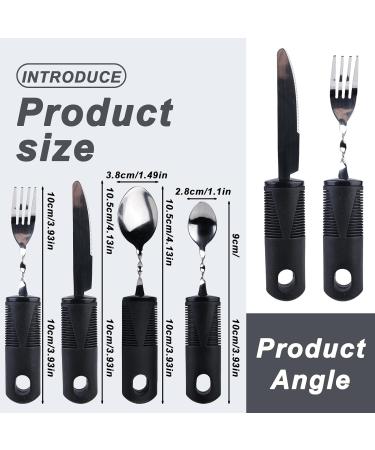 Meyagot 5-Part Adaptive Utensils Set | Flexible Cutlery for Disabled & Hand Tremors | Ergonomic Thick Handle for Arthritis & Parkinson's - Buy Online on GoSupps.com