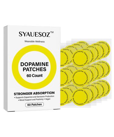 SYAUESOZ Dopamine Patches Vegan Mood Support Patches Patch Cosmetic Natural Ingredients Patch 60 Count (Pack of 1)
