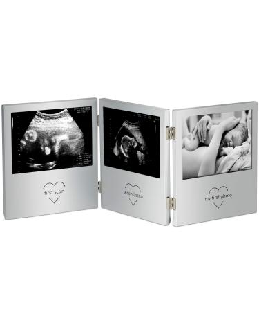 VonHaus Triple Sonogram Picture Frame for Keepsake Ultrasound Pregnancy Scan Images and Baby Photos