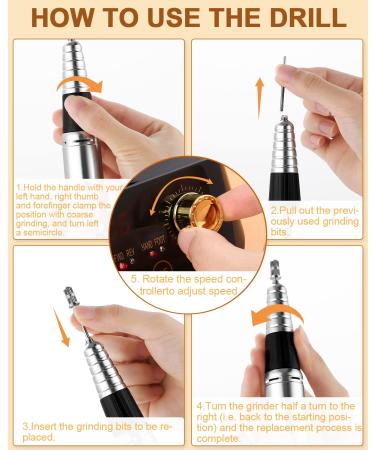 Professional Nail Miller 35000 RPM Electric Nail File Set | Gel Nail Manicure & Pedicure with LED Display Foot Pedal & 6 Bits | Perfect for Nail Studios & DIY Manicure - Buy Online on GoSupps.com