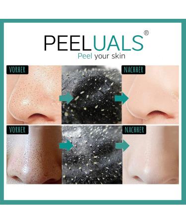 Peeluals Black Mask - Anti-Blackhead Peel-Off Mask with Brush | Vegan & High-Dose Activated Carbon | 100ml Introductory Offer for Men & Women - Buy Online on GoSupps.com