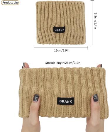 Winter Knit Headbands Women Ear Warmer Knitted Thermal Headbands for Girls Women Y6-MXSFD White+Khaki - Buy Online on GoSupps.com