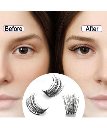 D.I.Y. Volume Individual Lash Clusters - D Curl Fluffy Lashes with Clear Band - Cluster Lashes-FD02(12-16mm) - Buy Online on GoSupps.com