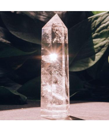 Xiannvxi 4 Great Crystals Mountain Tower - Clear Quartz Gemstone Rods | Natural Meditation Energy Stones (9-10cm) - Buy Online on GoSupps.com