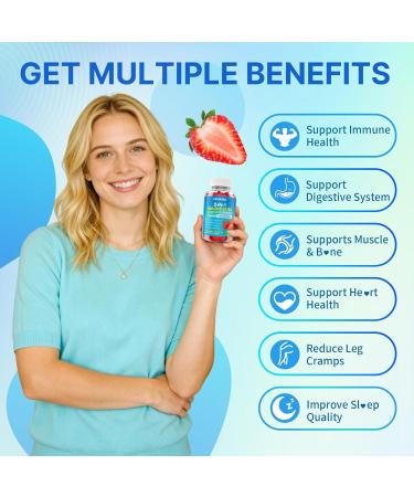 Magnesium Complex Gummies for Women Men 8 in 1 Magnesium Glycinate Citrate Malate Taurate for Bones Muscle Nerve Health Sugar-Free Vegan Non-GMO Strawberry Flavor 120 Count 120 Count (Pack of 1) - Buy Online on GoSupps.com