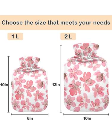 NAANLE 2L Hot Water Bottle with Peach Cherry Blossoms Cover | Relief for Menstrual Cramps Heat & Cold Therapy - Buy Online on GoSupps.com