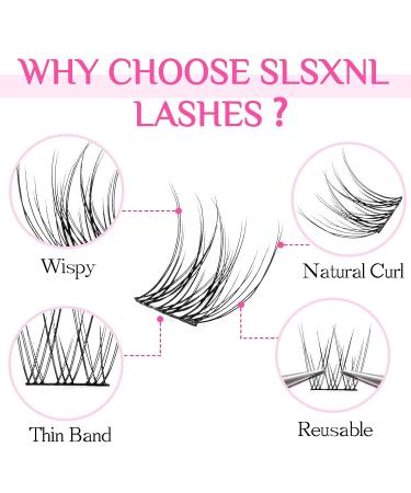 Buy C Curl Lash Clusters 9-12mm | Wispy Natural Eyelash Extensions | 96pcs Thin Band Short False Eyelashes - Buy Online on GoSupps.com