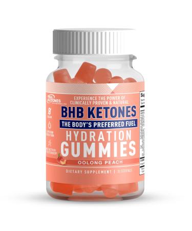 Real Ketones Exogenous Keto DBHB Gummies for Rapid Ketosis, Keto Diet Support, White Peach Flavor, 30 Servings