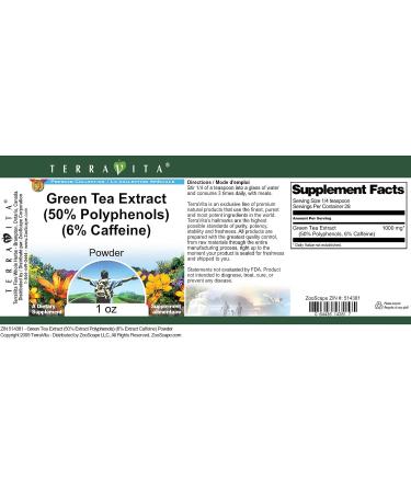 Green Tea Extract (50% Polyphenols) (6% Caffeine) Powder (1 oz ZIN: 514381) - 3 Pack - Buy Online on GoSupps.com