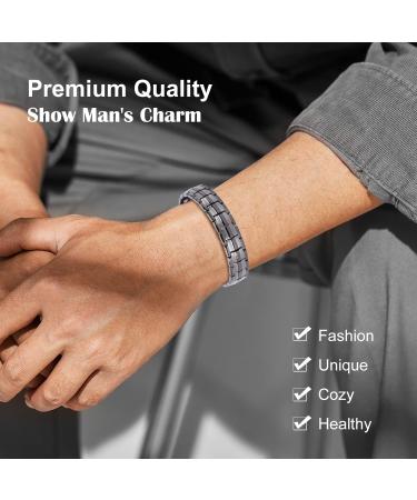Jeroot Magnetic Bracelet for Men - Pure Titan Power Energy-Boosting Magnet Jewelry - Buy Online on GoSupps.com