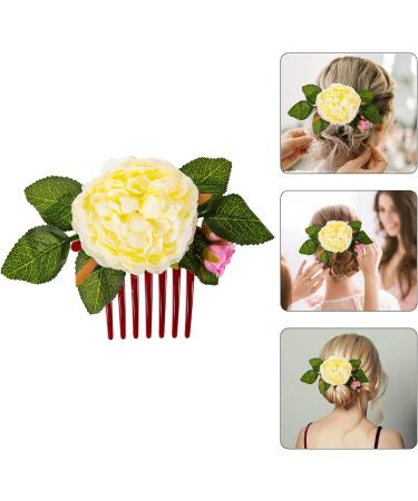 IWOWHERO Flower Headpiece Flower Hair Accessories Bridal Hair Accessories Hair Side Combs for Women Side Hair Combs Flower Hair Pin Flower Hair Comb Plastic Hairpin Bride European Fashion - Buy Online on GoSupps.com