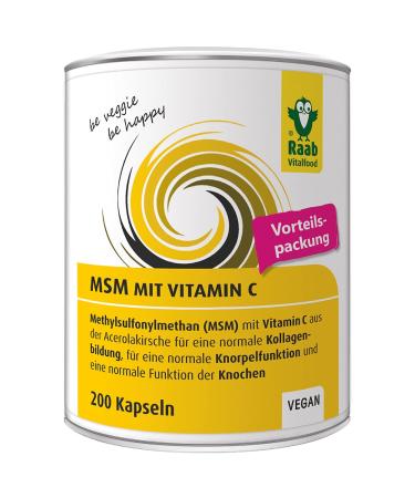 Raab Vitalfood MSM capsules methylsulfonylmethane vitamin C 200 pieces highly pure vegan