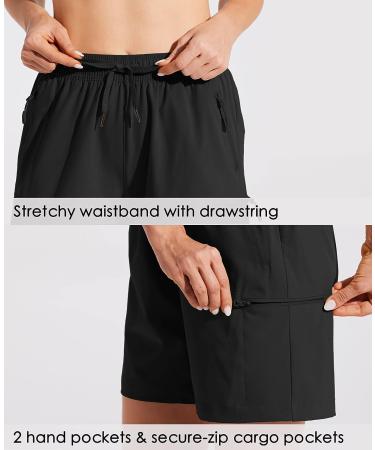Willit Women's Quick Dry Cargo Shorts - 7 Lightweight Active Shorts for Hiking & Golf - Large Black - Buy Online on GoSupps.com