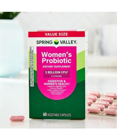 Probiotics for Women Capsules Dietary Supplement 1 Billion CFUs - Digestive Health by Spring Valley (60 Capsules - Pack of 1) - New Look - Buy Online on GoSupps.com