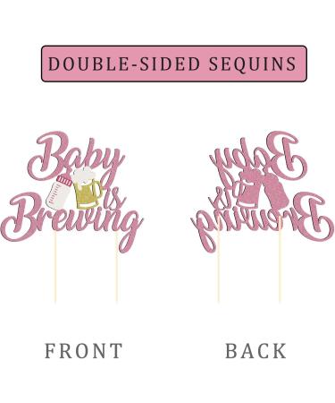 1 Pack Glitter Baby is Brewing Cake Topper for Beer Themed Baby Shower Decoration Beer Baby Gender Reveal Decoration (Pink baby) - Buy Online on GoSupps.com